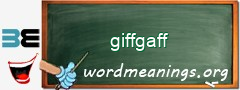 WordMeaning blackboard for giffgaff